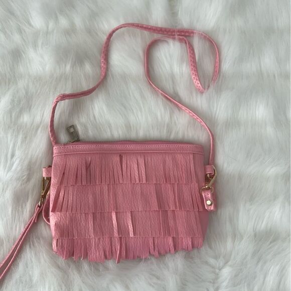 Bari Lynn Pink Fringed Crossbody Bag - Picture 6 of 8